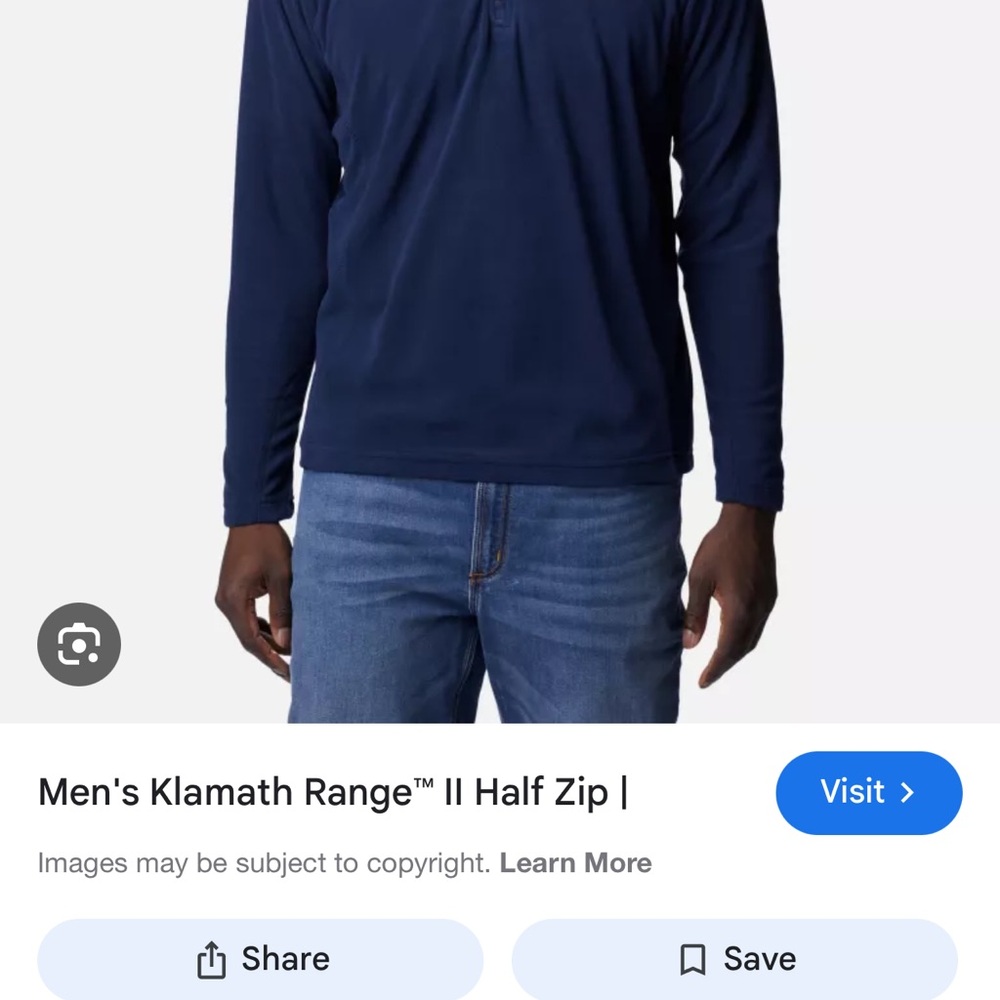 Columbia Men's Dark Blue Half Zip Pullover